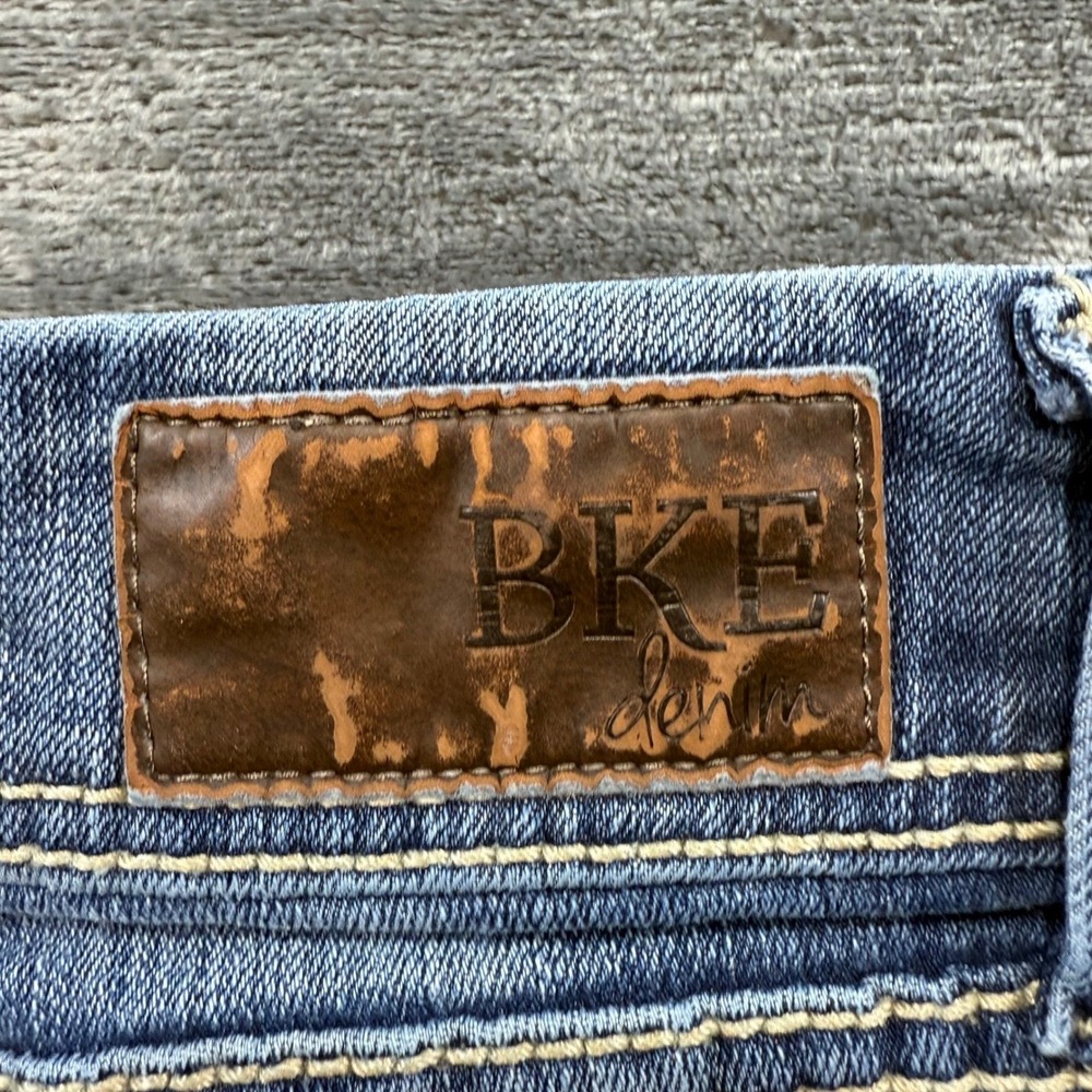 BKE Stella Bootcut Jeans Womens 30x35.5 Blue Denim Low Rise Distressed BPL1402 - Picture 6 of 12